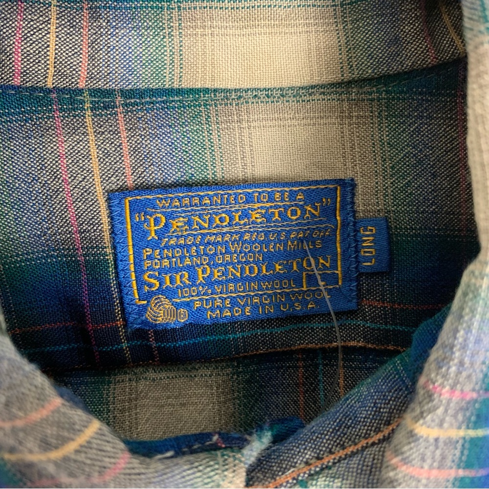 Pendleton Virgin Wool Flannel Large Long Made In … - image 5